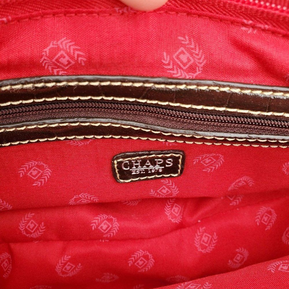 NEW Chaps Stirrup Bridle Buckle Newbury Street Red Style 50617 CP Purse Handbag - Picture 9 of 10